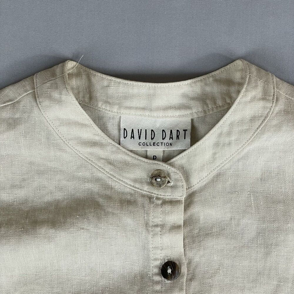 David Dart 100% Linen Button Closure Blouse Women… - image 4